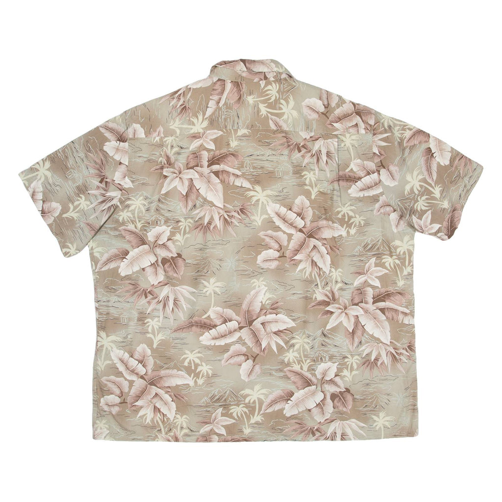 CAMPIA Mens Hawaiian Shirt Beige Floral 2XL