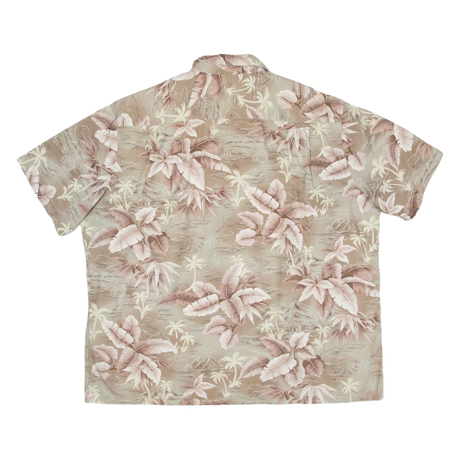 CAMPIA Mens Hawaiian Shirt Beige Floral 2XL