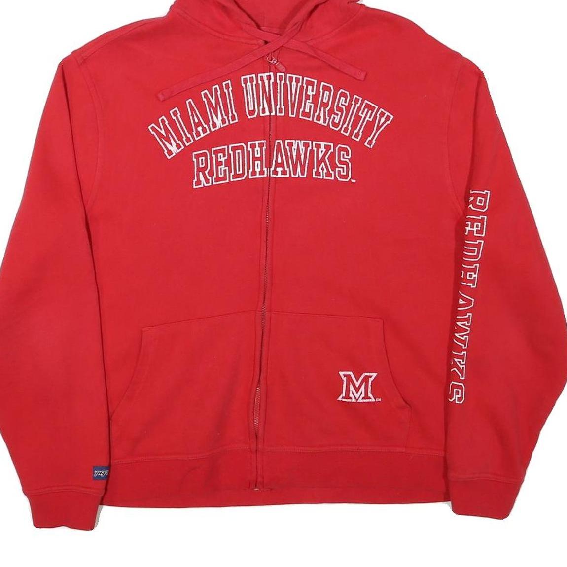JANSPORT Womens Red Miami University Redhawks Full Zip Hoodie L