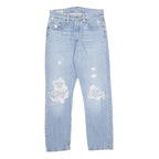 LEVI'S 501 Womens Light Blue Regular Straight Denim Stone Wash W25 L26 Classic