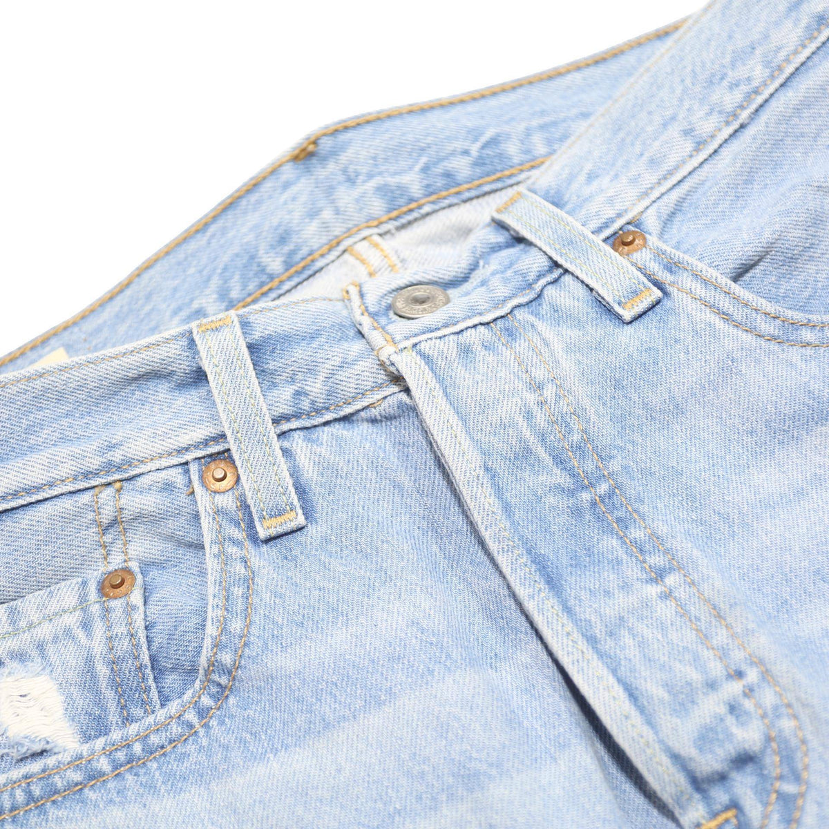 LEVI'S 501 Womens Light Blue Regular Straight Denim Stone Wash W25 L26 Classic