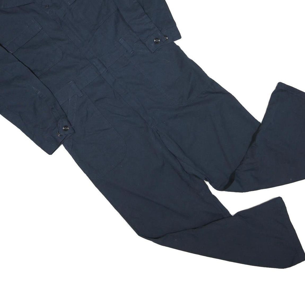Mens Navy Blue Cotton Blend Regular Fit Dungarees L L W36 L28 Workwear Utility