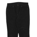 Womens Black Cotton Blend Regular Fit Straight Leg Trousers W34 L24 Comfortable