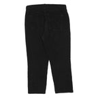 Womens Black Cotton Blend Regular Fit Straight Leg Trousers W34 L24 Comfortable
