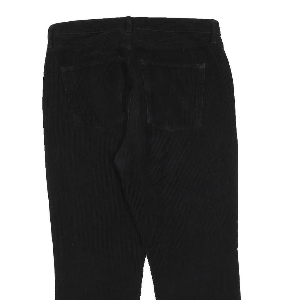 Womens Black Cotton Blend Regular Fit Straight Leg Trousers W34 L24 Comfortable