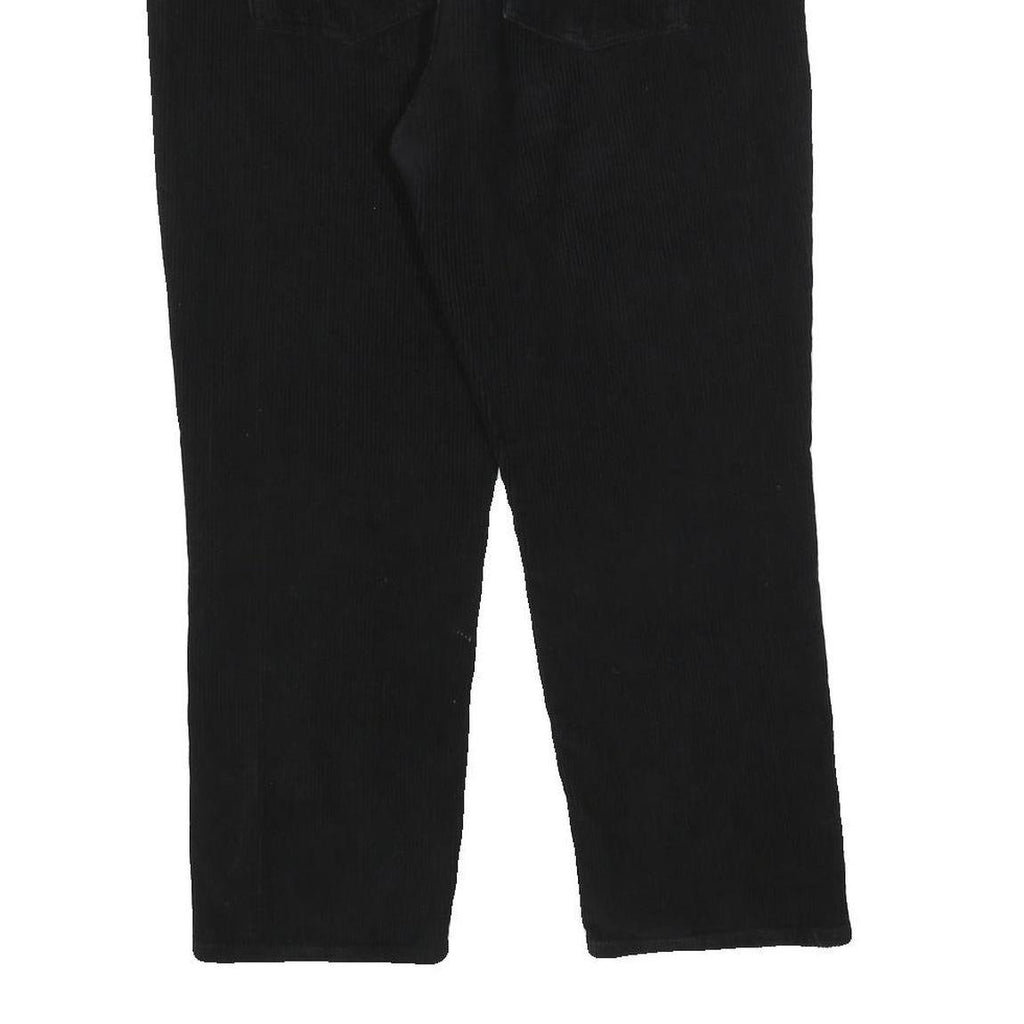 Womens Black Cotton Blend Regular Fit Straight Leg Trousers W34 L24 Comfortable