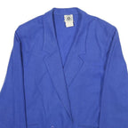 SUMMIT SPORTSWEAR Womens Blue Wool Blend Jacket UK 14 Button Plain Classic