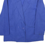 SUMMIT SPORTSWEAR Womens Blue Wool Blend Jacket UK 14 Button Plain Classic