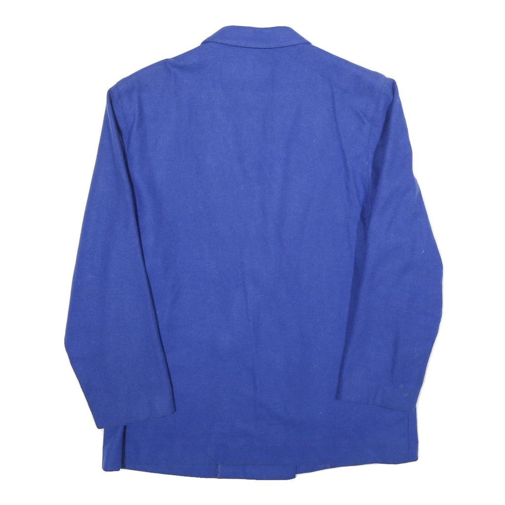 SUMMIT SPORTSWEAR Womens Blue Wool Blend Jacket UK 14 Button Plain Classic