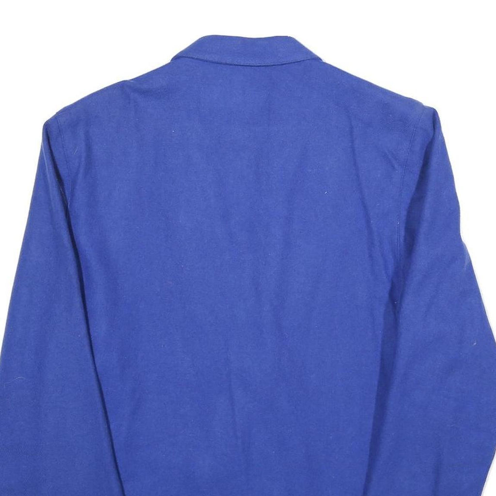 SUMMIT SPORTSWEAR Womens Blue Wool Blend Jacket UK 14 Button Plain Classic