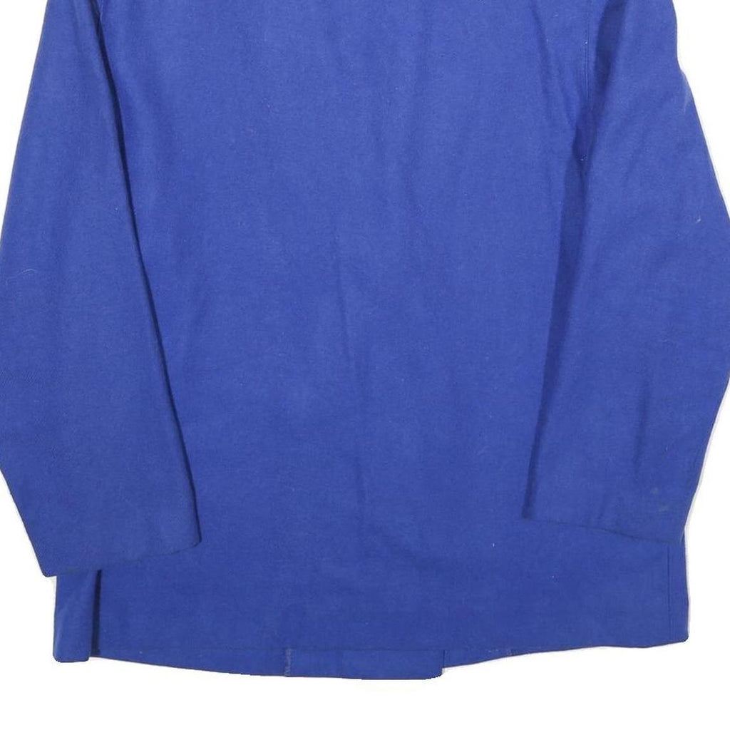 SUMMIT SPORTSWEAR Womens Blue Wool Blend Jacket UK 14 Button Plain Classic