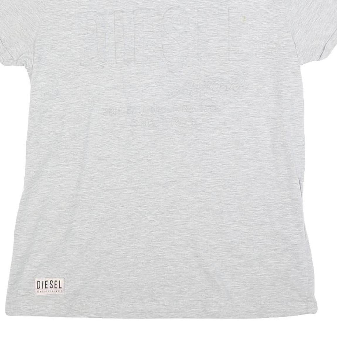 DIESEL Womens Grey XL Casual T-Shirt Short Sleeve Crew Neck Cotton Blend