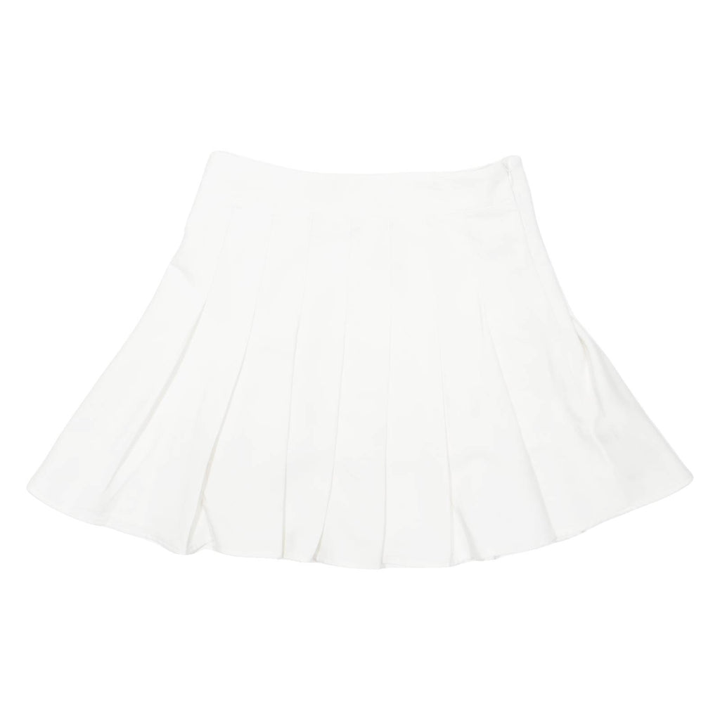 Womens Pleated Skirt White Short XS