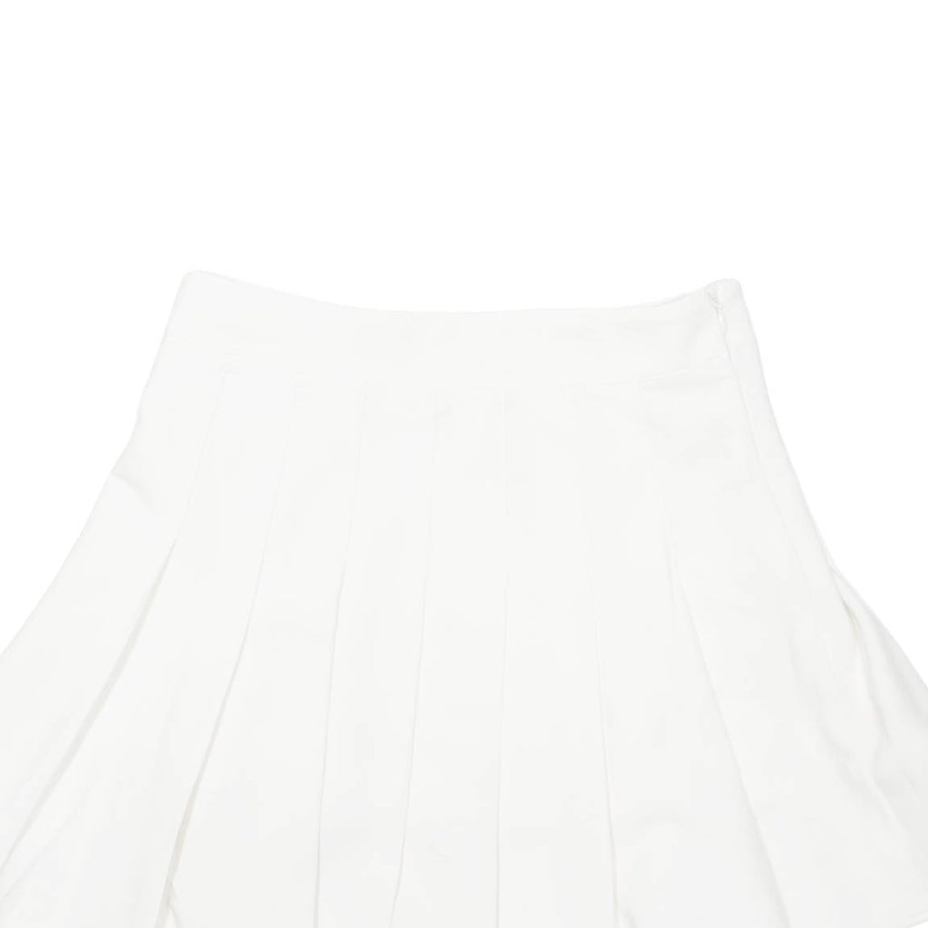 Womens Pleated Skirt White Short XS