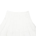 Womens Pleated Skirt White Short XS