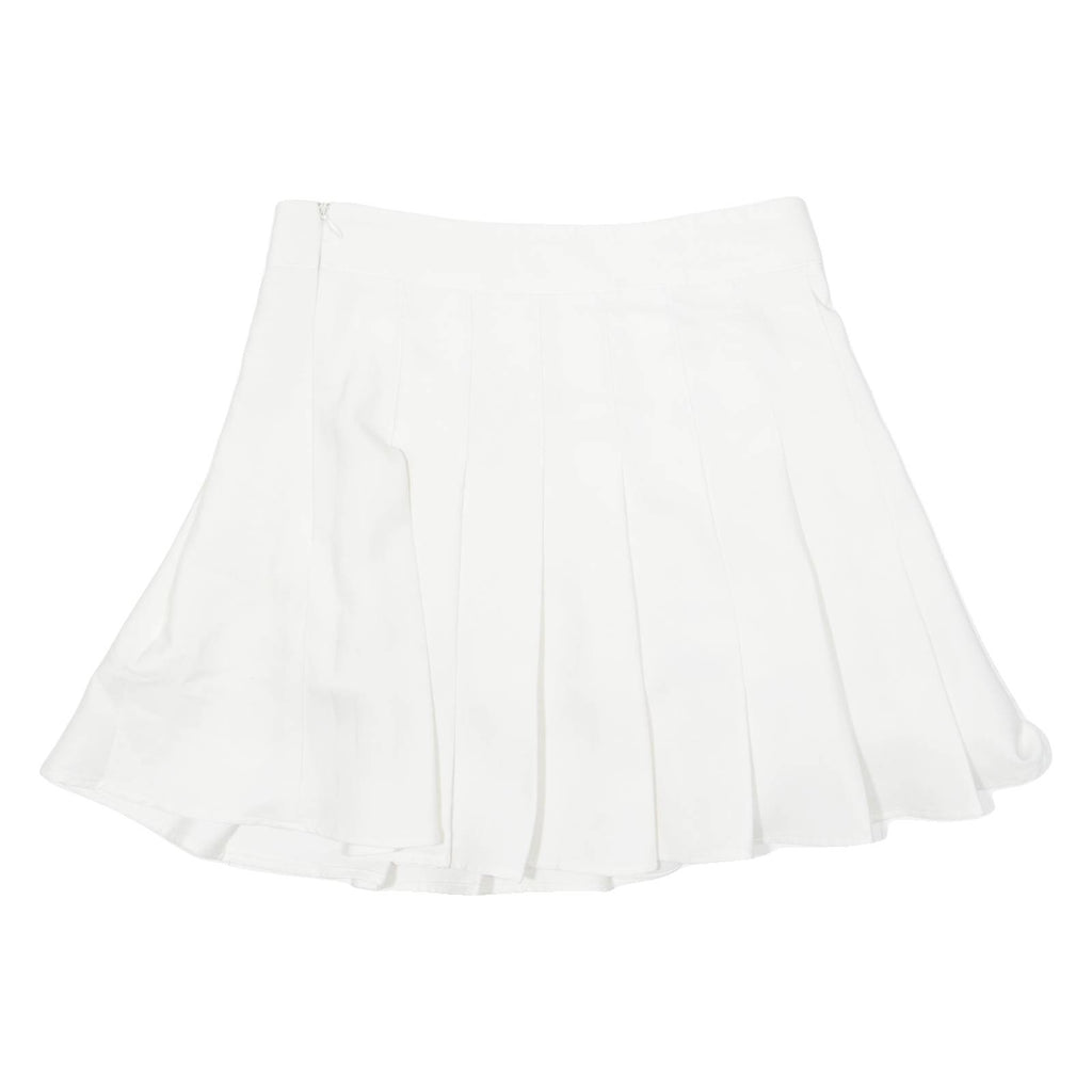 Womens Pleated Skirt White Short XS