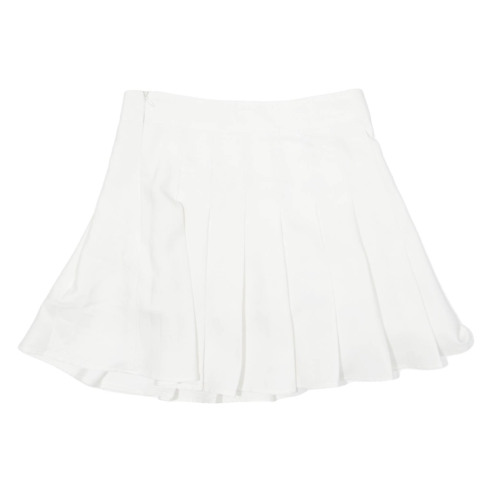 Womens Pleated Skirt White Short XS