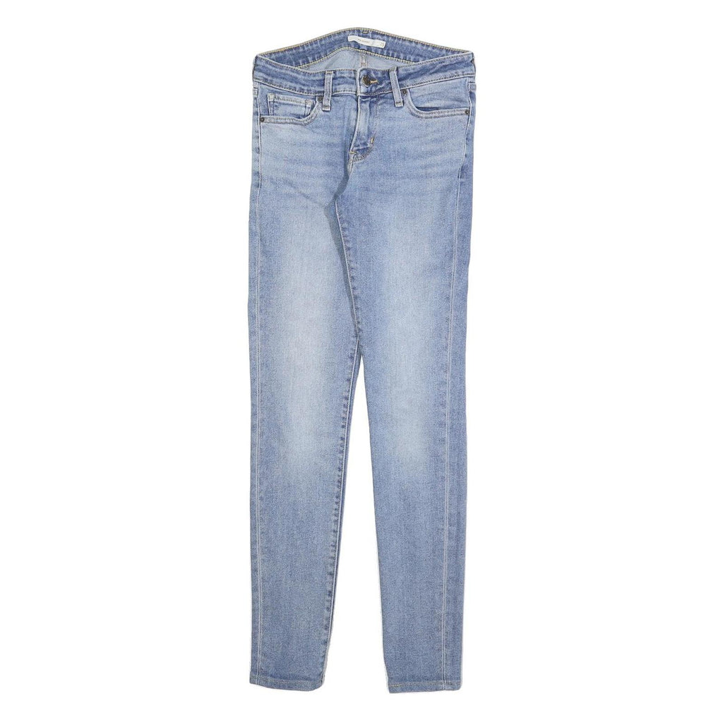 LEVI'S 711 Womens Slim Blue Denim Light W25 L32 Skinny Jeans Zip Cotton Blend