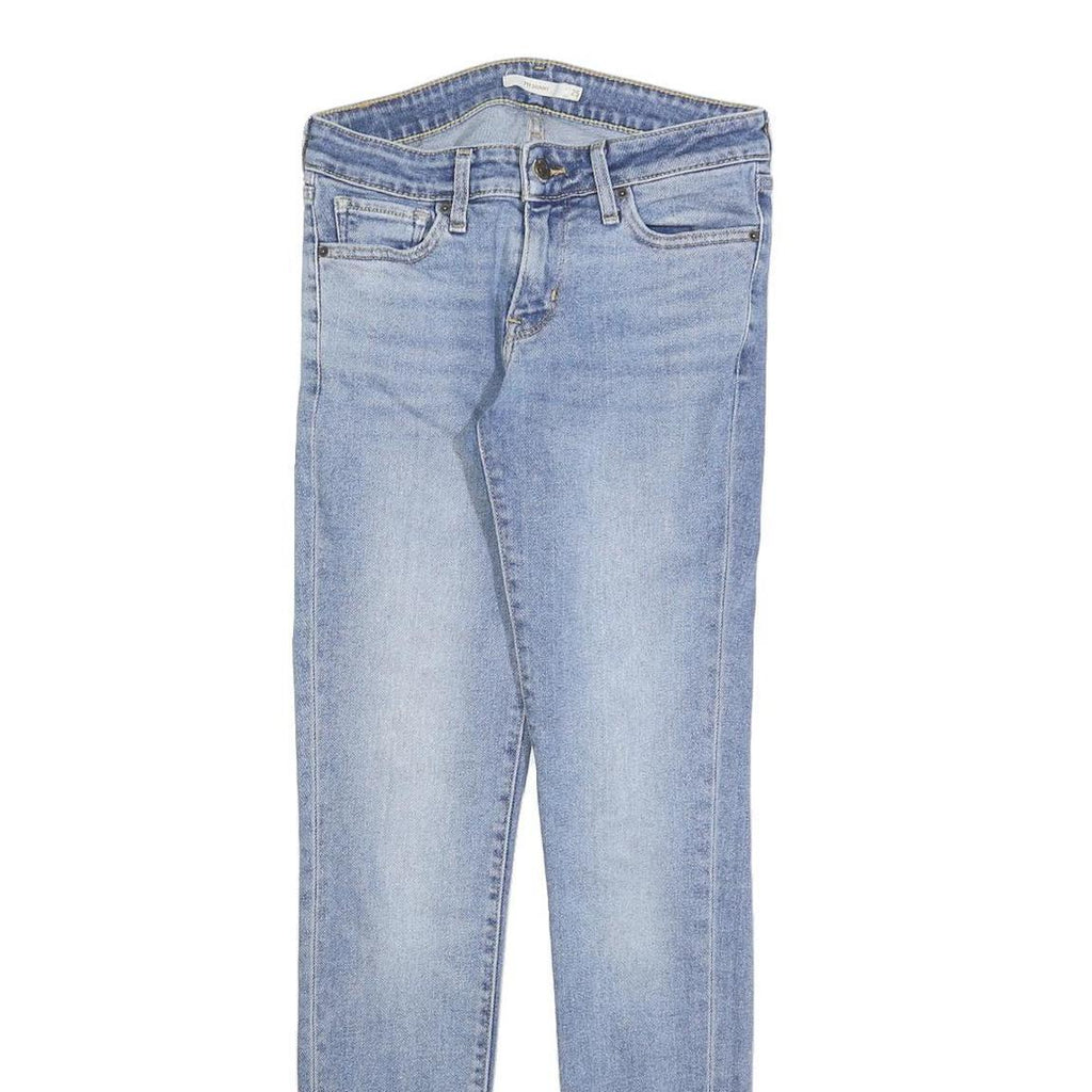 LEVI'S 711 Womens Slim Blue Denim Light W25 L32 Skinny Jeans Zip Cotton Blend