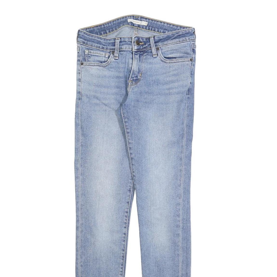 LEVI'S 711 Womens Slim Blue Denim Light W25 L32 Skinny Jeans Zip Cotton Blend