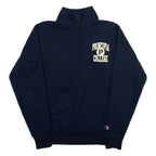 CHAMPION Principia College Mens Sweatshirt Blue 1/4 Zip USA S