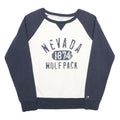 CHAMPION Womens Navy & White Nevada 1874 Wolf Pack Crew Neck M Sweatshirt