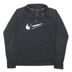 NIKE RUNNING Womens Black Quarter Zip S Sport Logo Sweatshirt Top