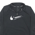 NIKE RUNNING Womens Black Quarter Zip S Sport Logo Sweatshirt Top