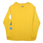 NEW BALANCE Mens Yellow Graphic Long Sleeve Crew Neck T-Shirt L Cotton Blend