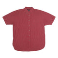 WRANGLER Mens Red Check Button Down Cotton Blend Shirt L Casual Summer Style