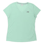 UNDER ARMOUR Womens Mint Green Athletic T-Shirt M Short Sleeve V-Neck