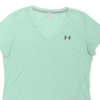 UNDER ARMOUR Womens Mint Green Athletic T-Shirt M Short Sleeve V-Neck