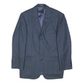 YVES SAINT LAURENT Mens Blue & Brown Wool Checked Blazer Jacket M Woven Button