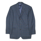 YVES SAINT LAURENT Mens Blue & Brown Wool Checked Blazer Jacket M Woven Button