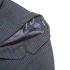 YVES SAINT LAURENT Mens Blue & Brown Wool Checked Blazer Jacket M Woven Button