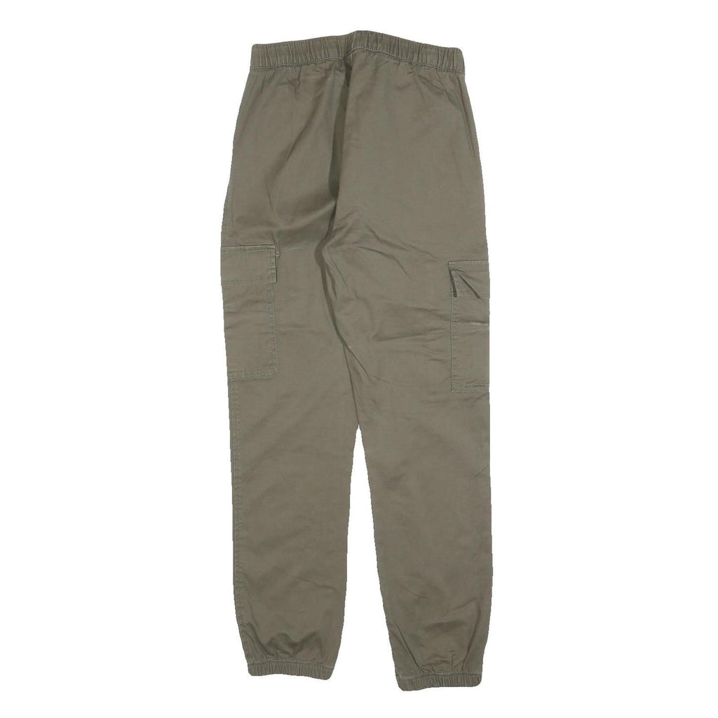 TALLY WEIJL Womens Regular Green Cotton Blend Cargo Trousers W26 L28