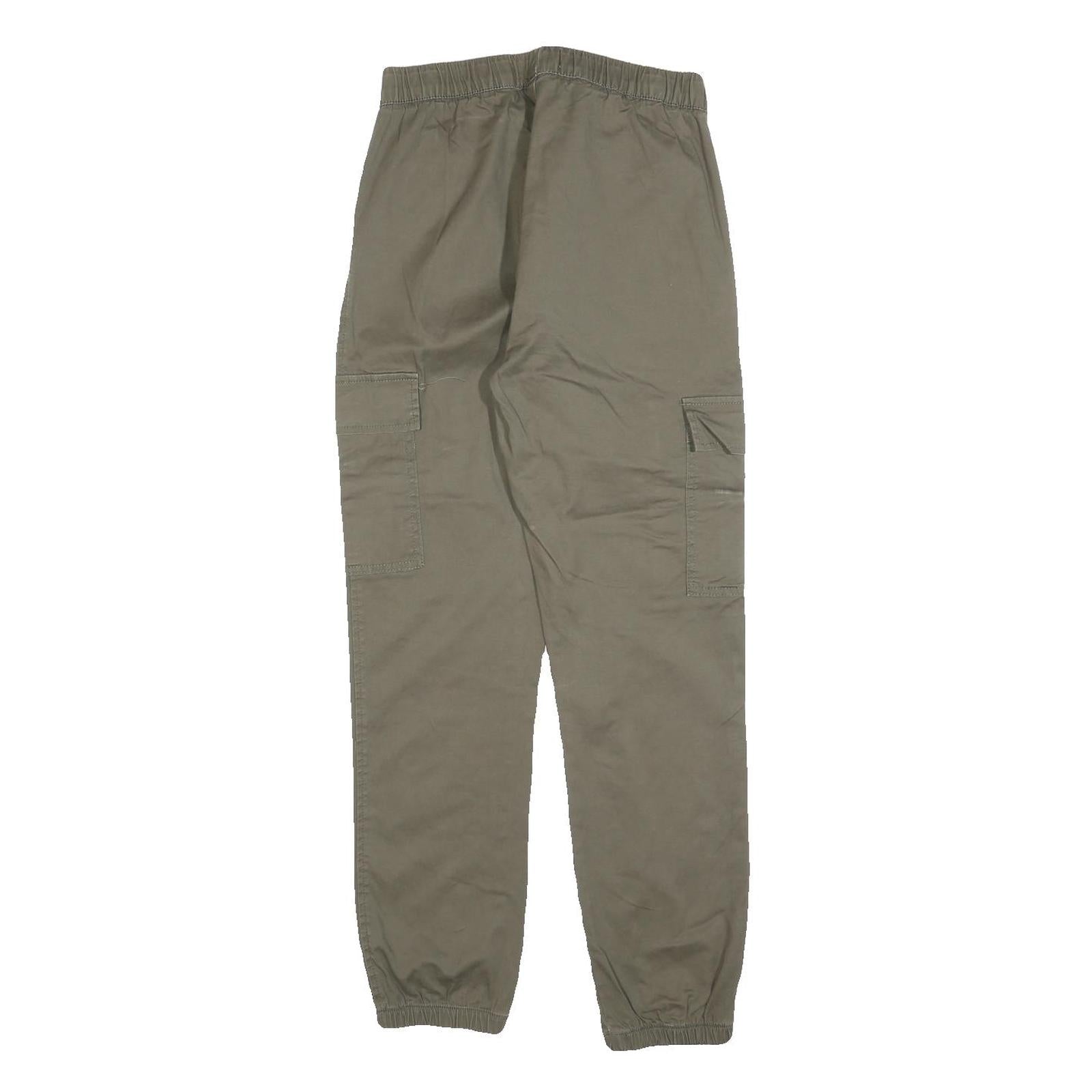 TALLY WEIJL Womens Regular Green Cotton Blend Cargo Trousers W26 L28