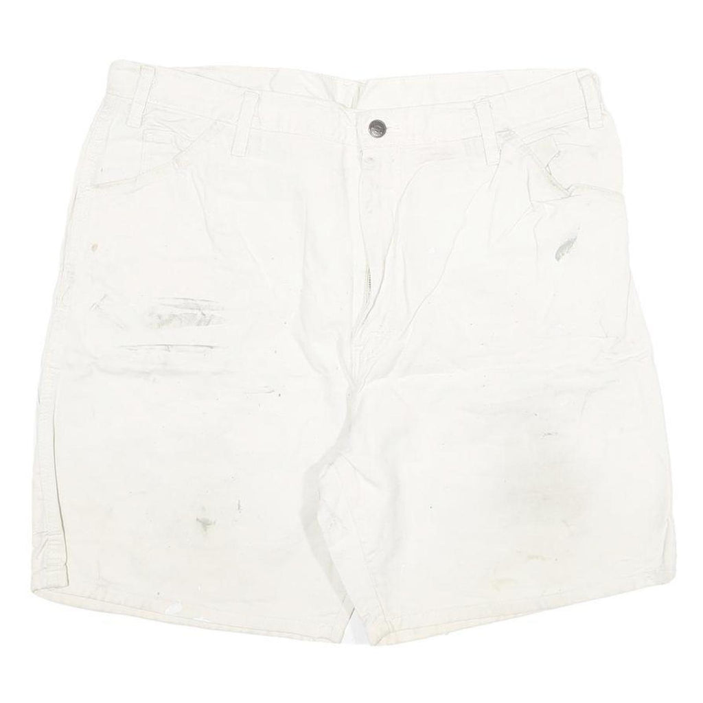 DICKIES Mens White Casual Cotton Blend Shorts 2XL W35 Workwear Utility