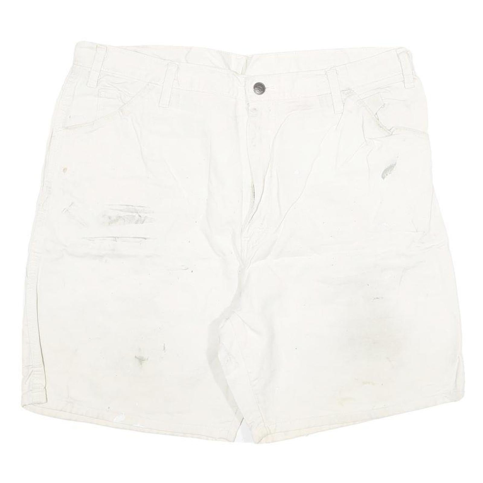 DICKIES Mens White Casual Cotton Blend Shorts 2XL W35 Workwear Utility