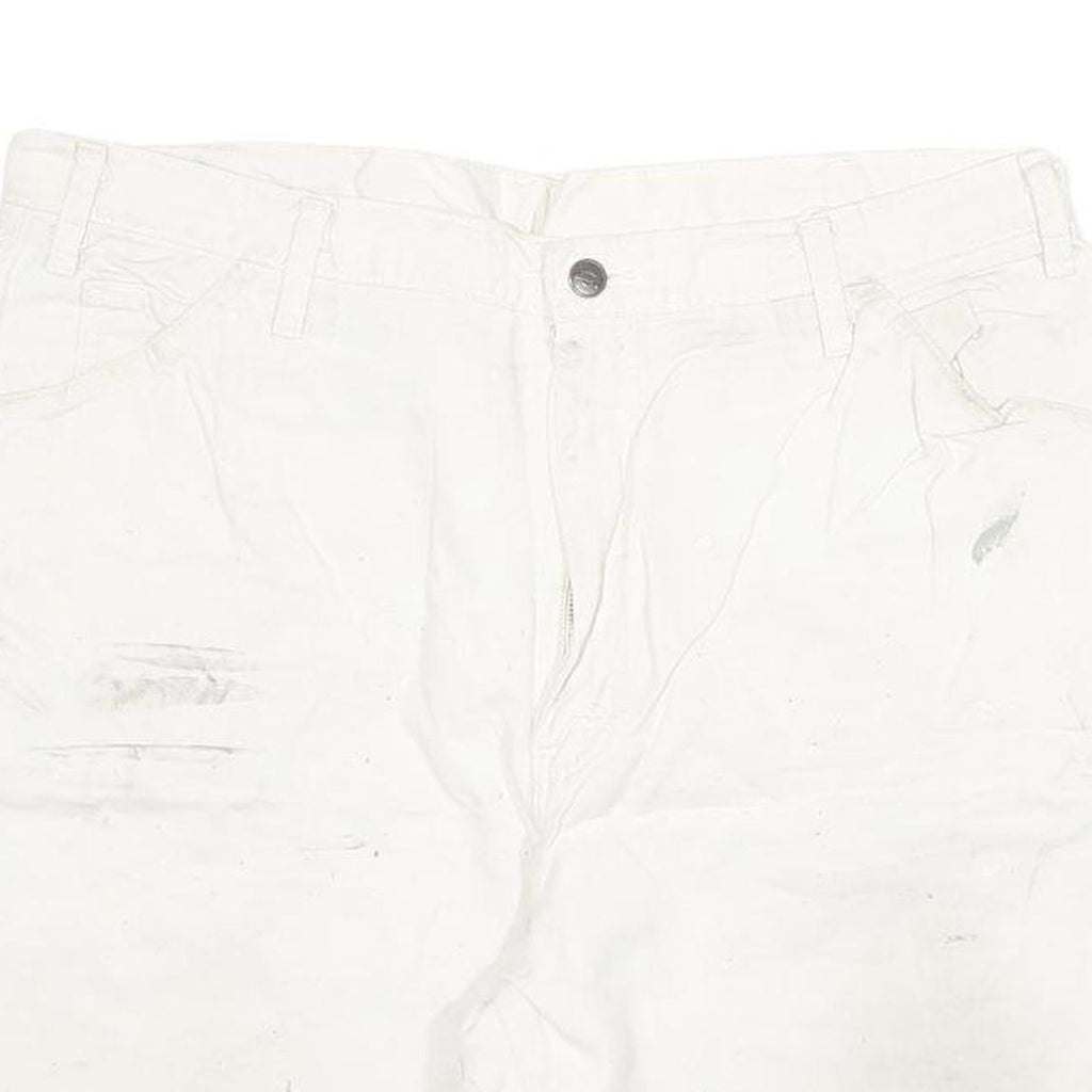 DICKIES Mens White Casual Cotton Blend Shorts 2XL W35 Workwear Utility