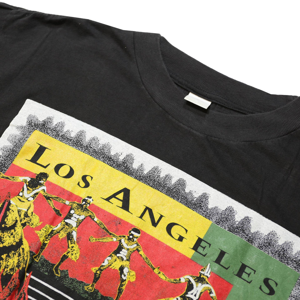 Mens  Single Stitch Black Cotton Los Angeles Festival 1990 Graphic T-Shirt XL