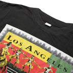 Mens  Single Stitch Black Cotton Los Angeles Festival 1990 Graphic T-Shirt XL