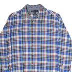 TOMMY HILFIGER Mens Blue Check Shirt M Classic Fit Cotton Button Collar