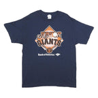 GILDAN Mens Navy Blue Junior Giants Graphic T-Shirt L Short Sleeve Crew Neck