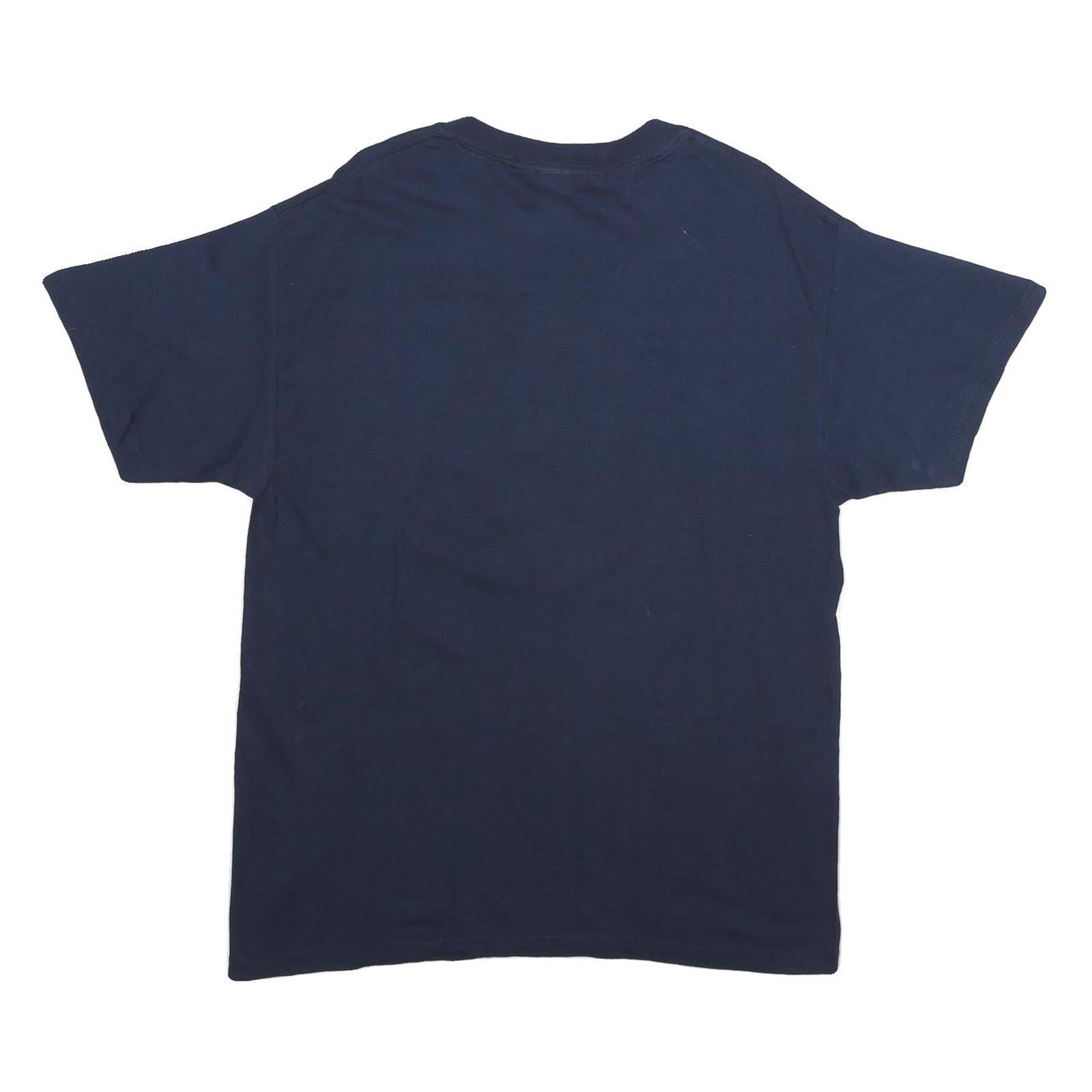 GILDAN Mens Navy Blue Junior Giants Graphic T-Shirt L Short Sleeve Crew Neck