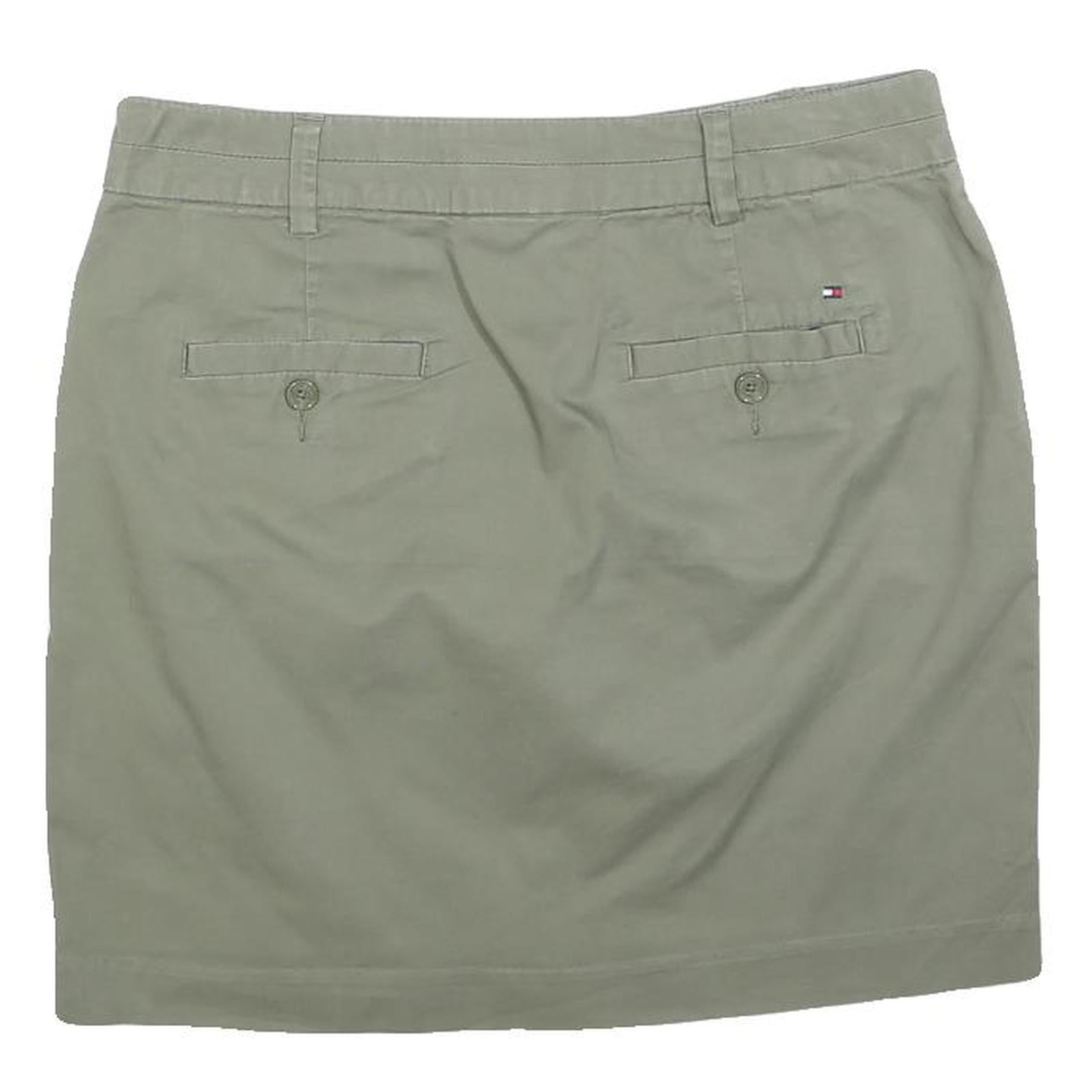 TOMMY HILFIGER Womens Beige Cotton Blend Mini Skirt M Casual Lightweight Summer