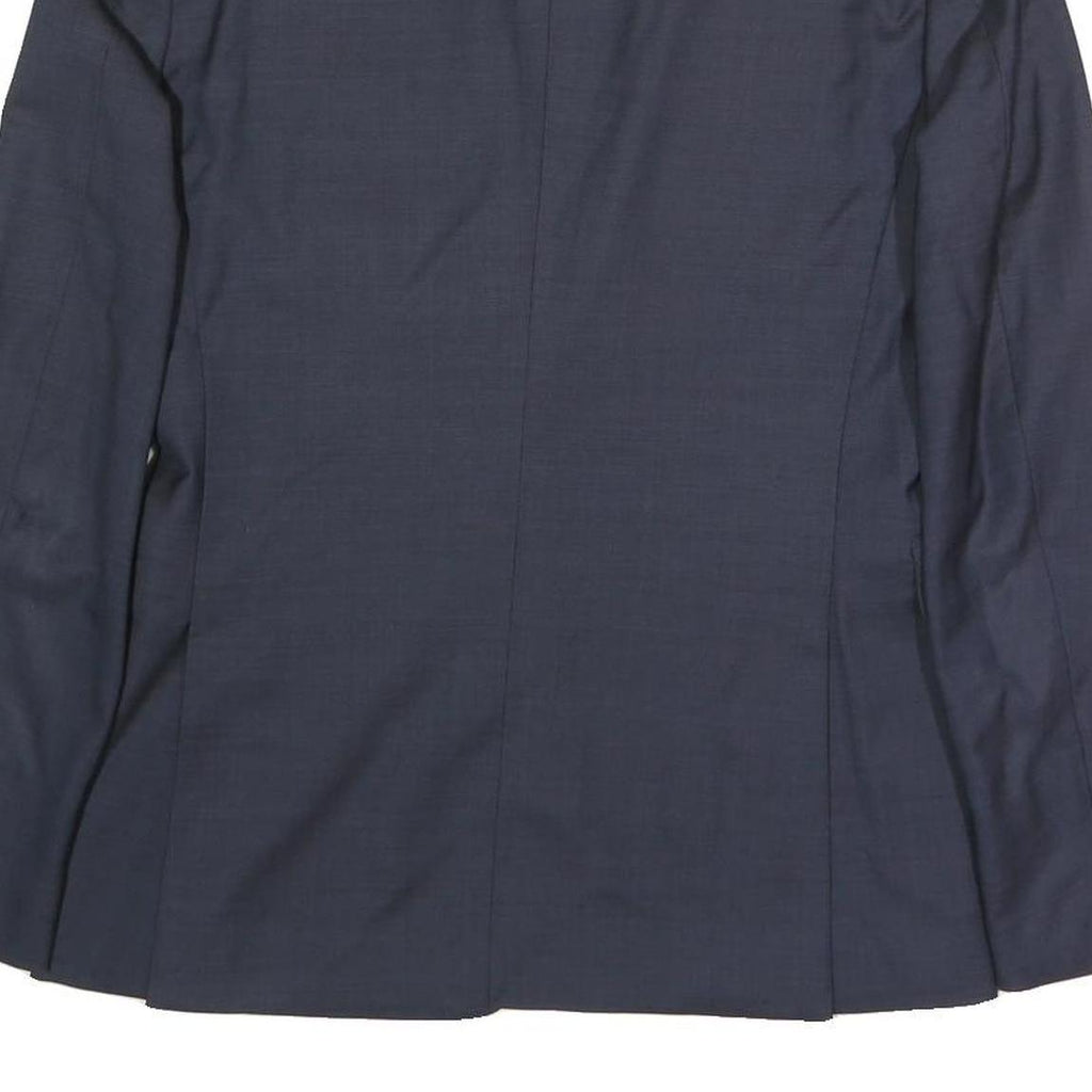 BURBERRY Mens Navy Blue Wool Blazer Jacket S Woven Button Classic Tailored