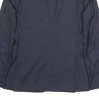BURBERRY Mens Navy Blue Wool Blazer Jacket S Woven Button Classic Tailored