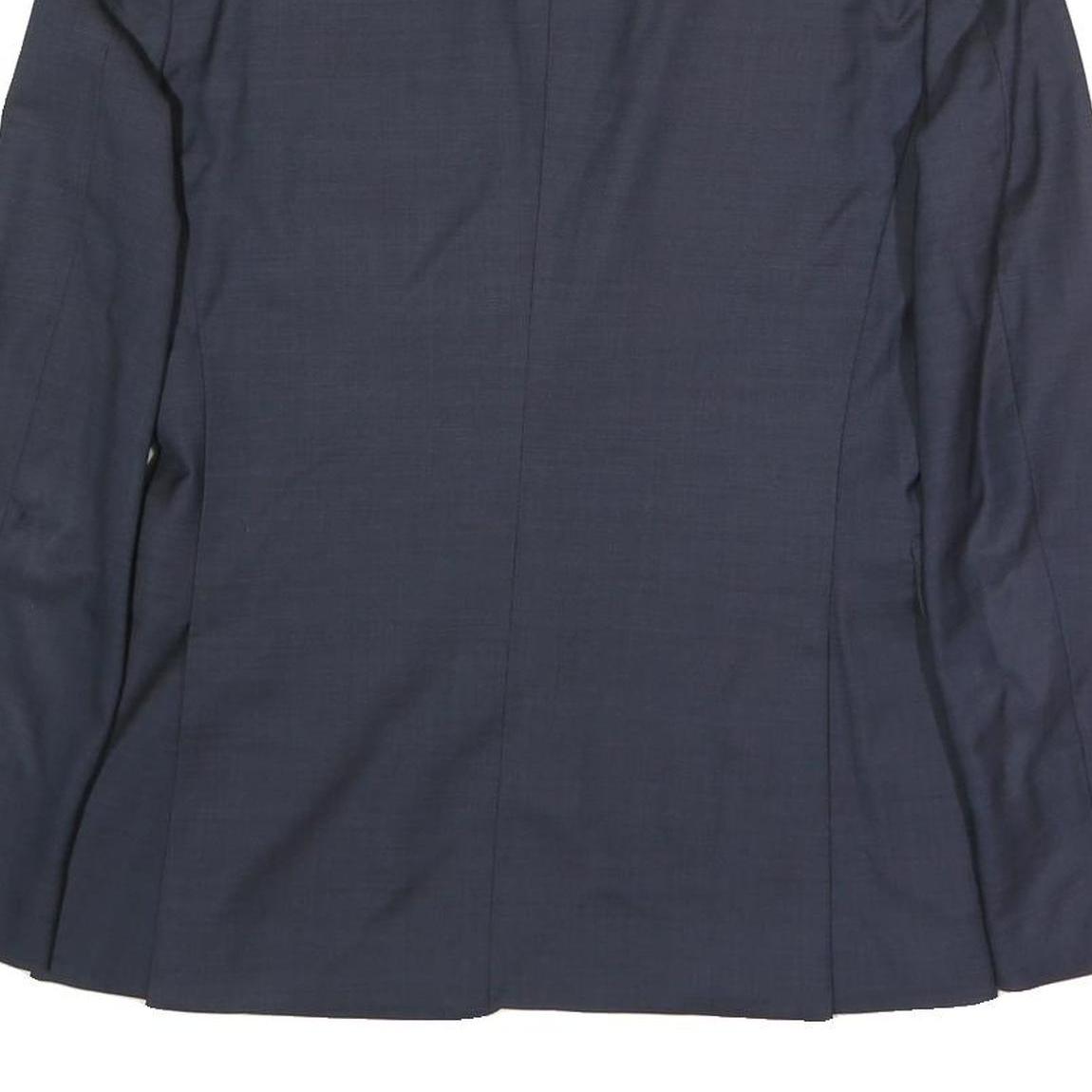 BURBERRY Mens Navy Blue Wool Blazer Jacket S Woven Button Classic Tailored