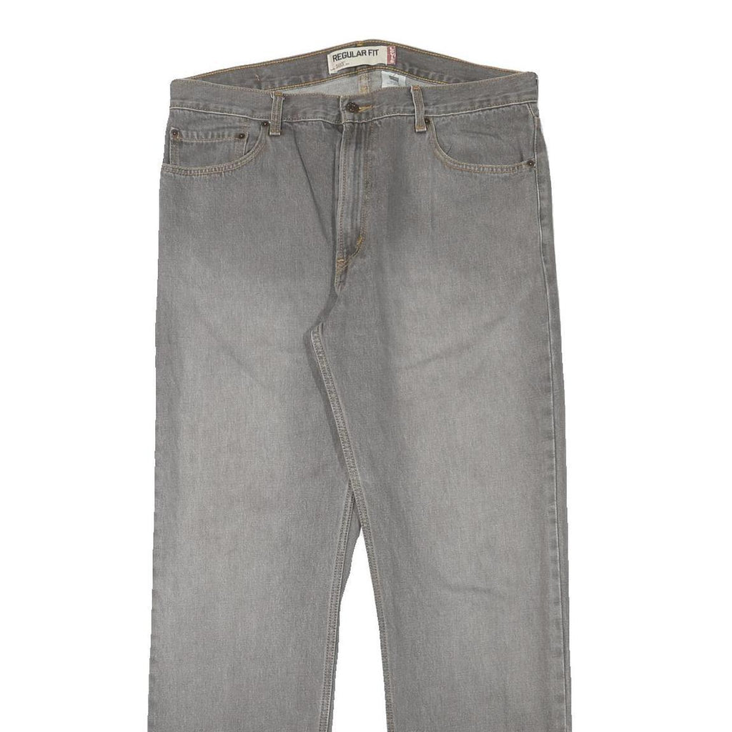 LEVI'S 505 Mens Jeans Grey Regular Straight Denim Medium W36 L32 Classic Fit